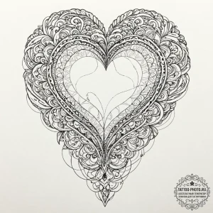 Tattoo design a geometric heart, composed of... - эскиз тату (№1753412761_0, 25.07.2025 03:06) — tattoo-photo.ru