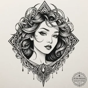 Tattoo sketch a memory captured in a shattere... - эскиз тату (№1753413786_0, 25.07.2025 03:23) — tattoo-photo.ru