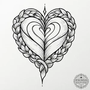 Tattoo sketch a small, subtle heart outline,... - эскиз тату (№1753413992_0, 25.07.2025 03:26) — tattoo-photo.ru