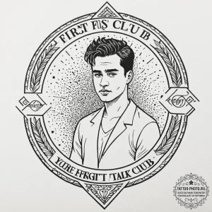 A chicano lettering tattoo of "the first rule... - эскиз тату (№1753414197_0, 25.07.2025 03:29) — tattoo-photo.ru