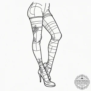 Stockings, tattoo sketch design, on a clean w... - эскиз тату (№1753414606_0, 25.07.2025 03:36) — tattoo-photo.ru