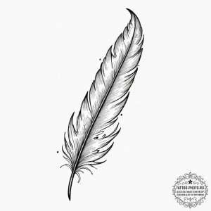 Tattoo sketch a delicate feather., tattoo fla... - эскиз тату (№1753414809_0, 25.07.2025 03:40) — tattoo-photo.ru