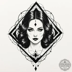 A linework tattoo of the silhouette of a femm... - эскиз тату (№1753415424_0, 25.07.2025 03:50) — tattoo-photo.ru