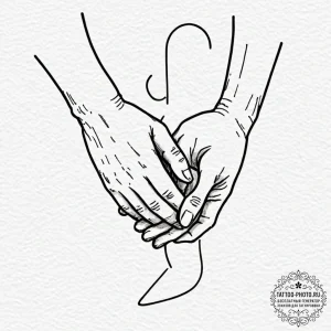 Tattoo design a single line forming two abstr... - эскиз тату (№1753416039_0, 25.07.2025 04:00) — tattoo-photo.ru