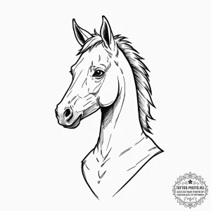 A watercolor sketch of bojack horseman, looki... - эскиз тату (№1753416450_0, 25.07.2025 04:07) — tattoo-photo.ru