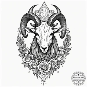 Tattoo design a capricorn goat-fish, appearin... - эскиз тату (№1753421568_0, 25.07.2025 05:32) — tattoo-photo.ru