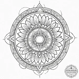 Tattoo sketch a sunrise and sunset over a sha... - эскиз тату (№1753422183_0, 25.07.2025 05:43) — tattoo-photo.ru