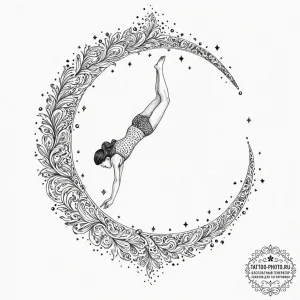 Tattoo sketch a person diving headfirst into... - эскиз тату (№1753425666_0, 25.07.2025 06:41) — tattoo-photo.ru