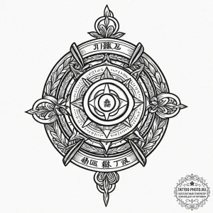 A japanese family crest (mon), tattoo sketch... - эскиз тату (№1753427303_0, 25.07.2025 07:08) — tattoo-photo.ru
