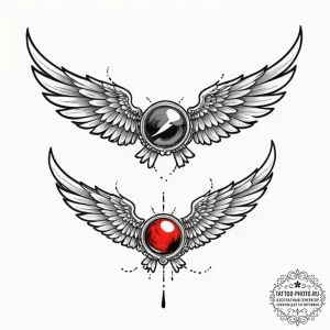 Tattoo design a pair of military aviator wing... - эскиз тату (№1753428327_0, 25.07.2025 07:25) — tattoo-photo.ru