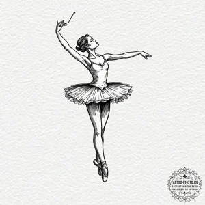 A music box with a dancing ballerina, tattoo... - эскиз тату (№1753429178_0, 25.07.2025 07:39) — tattoo-photo.ru
