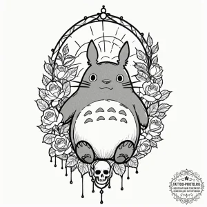 A watercolor sketch tattoo of totoro from my... - эскиз тату (№1753429805_0, 25.07.2025 07:50) — tattoo-photo.ru