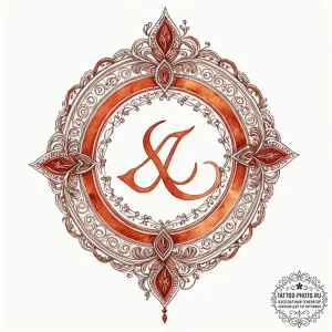 120. tattoo sketch: watercolor "oud" rune in... - эскиз тату (№1753430831_0, 25.07.2025 08:07) — tattoo-photo.ru