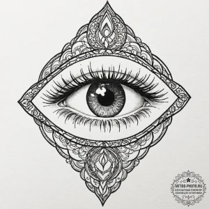 Tattoo design a subtle 'third eye' symbol, fo... - эскиз тату (№1753431628_0, 25.07.2025 08:20) — tattoo-photo.ru