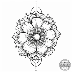 Tattoo sketch a personal birth flower combine... - эскиз тату (№1753433037_0, 25.07.2025 08:43) — tattoo-photo.ru