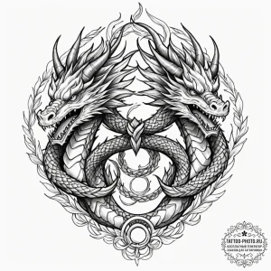 A powerful blackwork tattoo of the zmei goryn... - эскиз тату (№1753433241_0, 25.07.2025 08:47) — tattoo-photo.ru