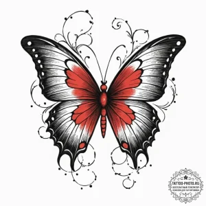 Tattoo design a butterfly with one wing made... - эскиз тату (№1753433442_0, 25.07.2025 08:50) — tattoo-photo.ru
