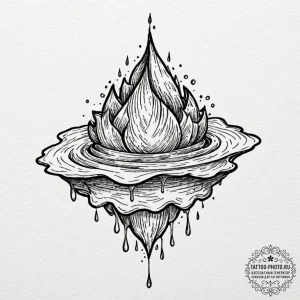 Tattoo design a water droplet creating a perf... - эскиз тату (№1753436539_0, 25.07.2025 09:42) — tattoo-photo.ru
