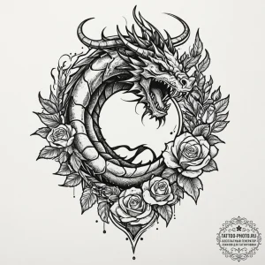 Tattoo sketch an epic battle scene silhouette... - эскиз тату (№1753437351_0, 25.07.2025 09:55) — tattoo-photo.ru