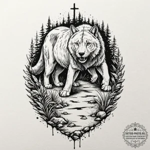 Tattoo design a path made of footprints, wher... - эскиз тату (№1753437969_0, 25.07.2025 10:06) — tattoo-photo.ru