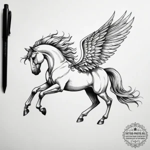 Pegasus - эскиз тату (№1753441371_0, 25.07.2025 11:02) — tattoo-photo.ru