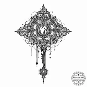 Tattoo design a key, intricate and strong, re... - эскиз тату (№1753442004_0, 25.07.2025 11:13) — tattoo-photo.ru
