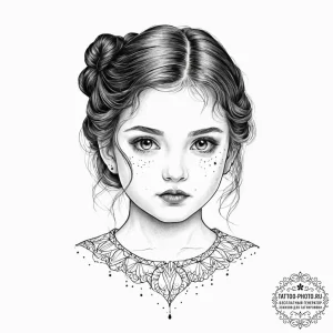 A sketch of claudia, the child vampire, a mix... - эскиз тату (№1753442144_0, 25.07.2025 11:15) — tattoo-photo.ru