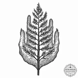 Tattoo sketch a tree whose bark has the textu... - эскиз тату (№1753442282_0, 25.07.2025 11:18) — tattoo-photo.ru