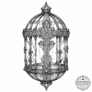 A sketch of the glass cage from you,, concept... - эскиз тату (№1753442831_0, 25.07.2025 11:27) — tattoo-photo.ru