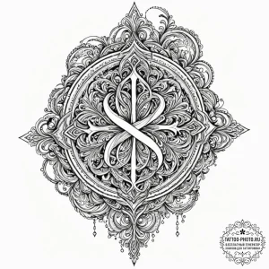 Tattoo design a stylized representation of po... - эскиз тату (№1753446725_0, 25.07.2025 12:32) — tattoo-photo.ru