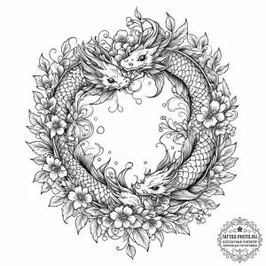 Tattoo design a cluster of wildflowers, each... - эскиз тату (№1753447900_0, 25.07.2025 12:51) — tattoo-photo.ru