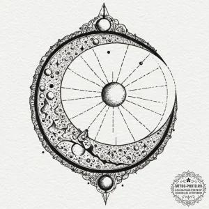 Tattoo sketch a single, elegant sundial, but... - эскиз тату (№1753449284_0, 25.07.2025 13:14) — tattoo-photo.ru
