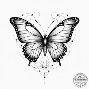 Tattoo design a butterfly with wings made of... - эскиз тату (№1753454622_0, 25.07.2025 14:43) — tattoo-photo.ru