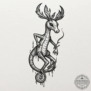Kokopelli, concept art for tattoo, detailed c... - эскиз тату (№1753456823_0, 25.07.2025 15:20) — tattoo-photo.ru