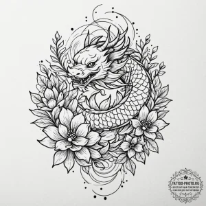 Tattoo design a small bouquet of wildflowers,... - эскиз тату (№1753458450_0, 25.07.2025 15:47) — tattoo-photo.ru
