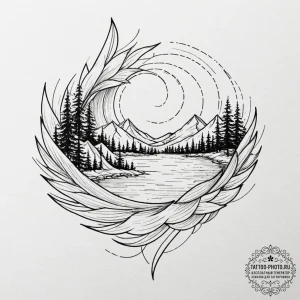 Tattoo sketch an abstract representation of a... - эскиз тату (№1753459267_0, 25.07.2025 16:01) — tattoo-photo.ru