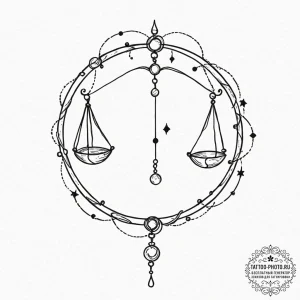 Tattoo sketch libra constellation, its stars... - эскиз тату (№1753459476_0, 25.07.2025 16:04) — tattoo-photo.ru