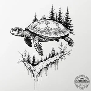 Tattoo sketch a tree growing on the back of a... - эскиз тату (№1753459678_0, 25.07.2025 16:07) — tattoo-photo.ru