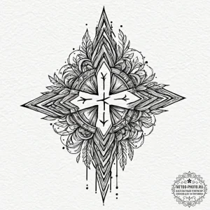 90. tattoo sketch: watercolor "treba" rune wi... - эскиз тату (№1753460461_0, 25.07.2025 16:21) — tattoo-photo.ru