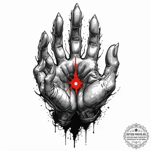 Tattoo sketch: a close-up of svarog's hands,... - эскиз тату (№1753462080_0, 25.07.2025 16:48) — tattoo-photo.ru
