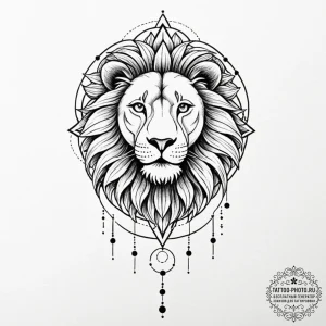Tattoo sketch a leo constellation, its stars... - эскиз тату (№1753462469_0, 25.07.2025 16:54) — tattoo-photo.ru