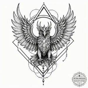 Linework tattoo of the harkonnen griffin symb... - эскиз тату (№1753464081_0, 25.07.2025 17:21) — tattoo-photo.ru