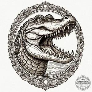 Tattoo sketch a powerful crocodile or alligat... - эскиз тату (№1753464688_0, 25.07.2025 17:31) — tattoo-photo.ru