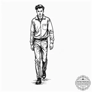 Tattoo sketch a person's silhouette, with the... - эскиз тату (№1753464880_0, 25.07.2025 17:34) — tattoo-photo.ru