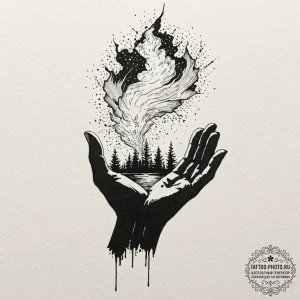 Tattoo sketch a person's silhouette with a st... - эскиз тату (№1753468220_0, 25.07.2025 18:30) — tattoo-photo.ru