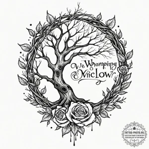 A watercolor sketch of the whomping willow.,... - эскиз тату (№1753468429_0, 25.07.2025 18:33) — tattoo-photo.ru
