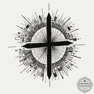 Tattoo design a visual metaphor for a paradig... - эскиз тату (№1753468840_0, 25.07.2025 18:40) — tattoo-photo.ru
