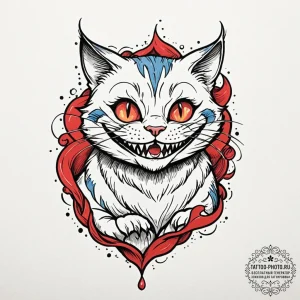 Cheshire cat, tattoo flash sheet design, clea... - эскиз тату (№1753469268_0, 25.07.2025 18:47) — tattoo-photo.ru