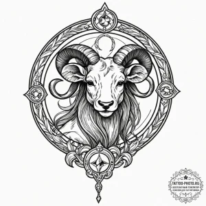 Tattoo sketch a zodiac animal in sketch style... - эскиз тату (№1753469870_0, 25.07.2025 18:57) — tattoo-photo.ru