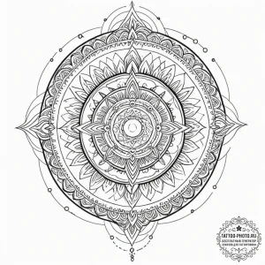 Poseidon, artistic tattoo sketch, geometric t... - эскиз тату (№1753470081_0, 25.07.2025 19:01) — tattoo-photo.ru